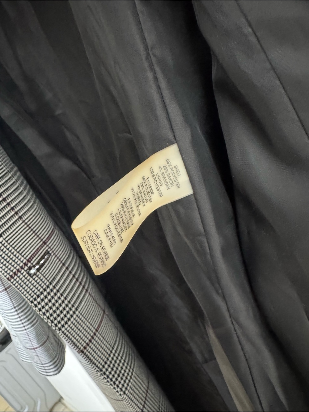 Calvin Klein Gray Plaid Trench Coat with Subtle Red Windowpane - Picture 3 of 6